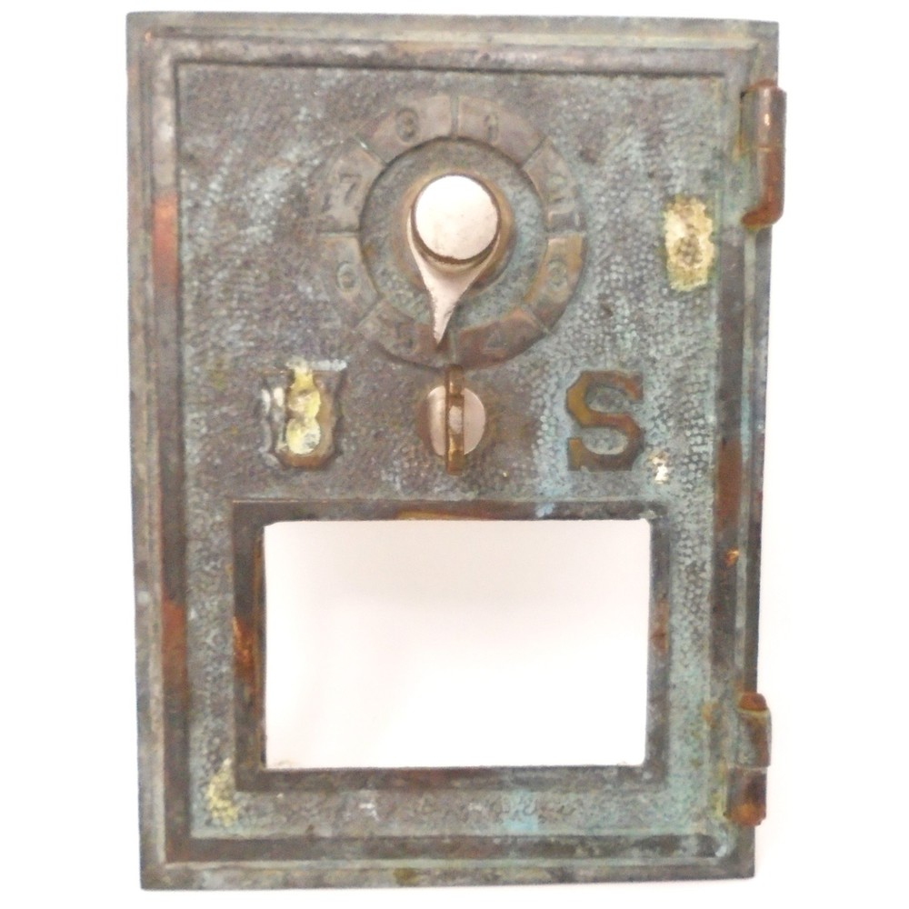 Vintage 1900's Antique Brass US Post Office Mailbox Door